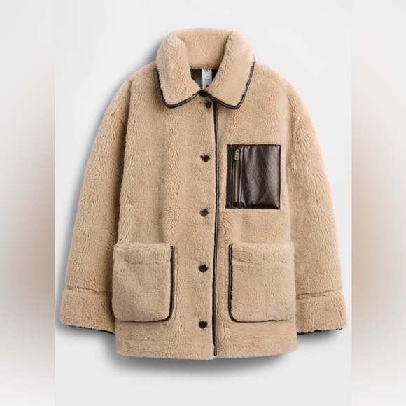 GAP Jackets & Blazers - Gap × Sandy Liang Reversible Vegan Leather Sherpa Jacket